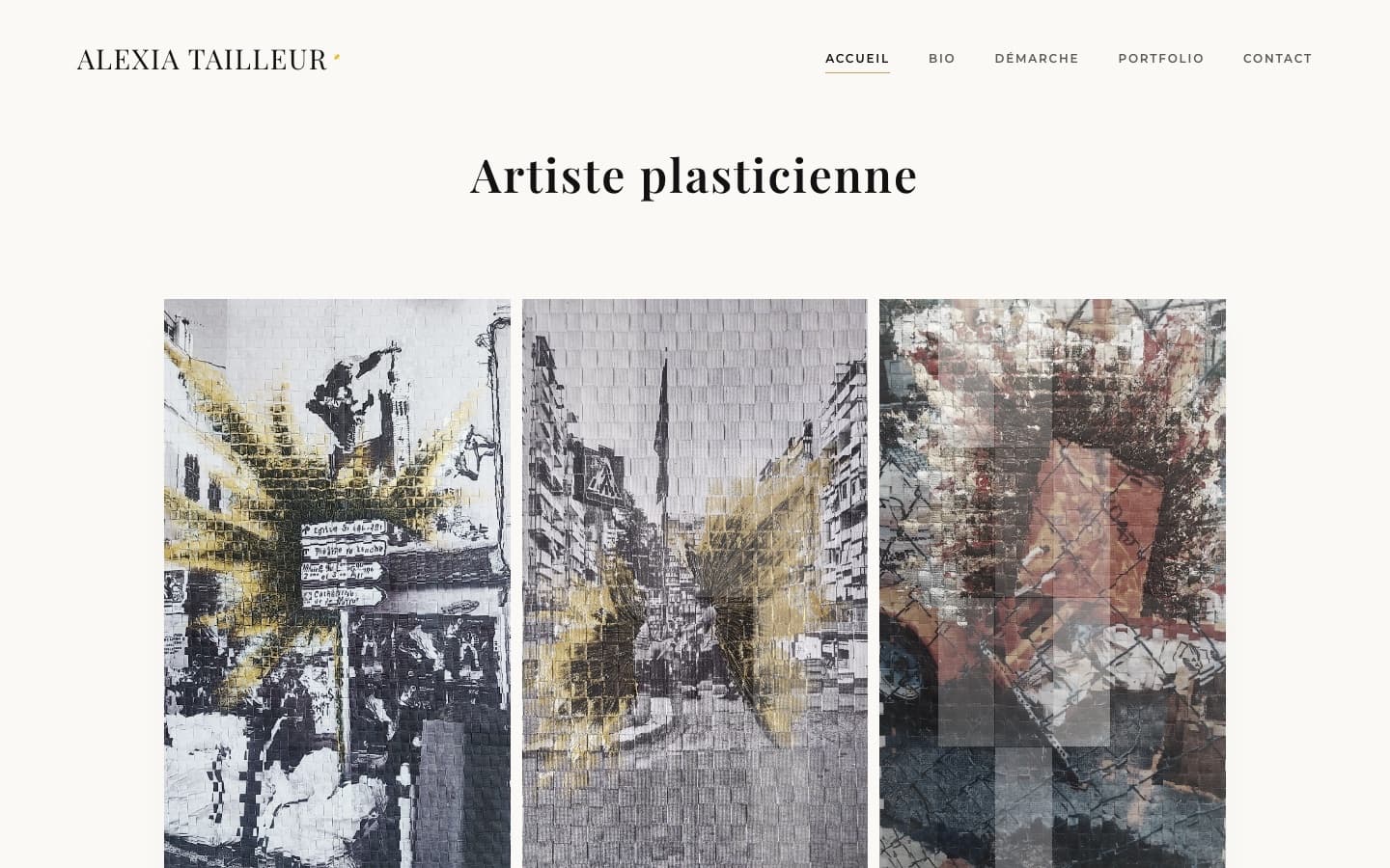 Capture d'écran du site Alexia Tailleur