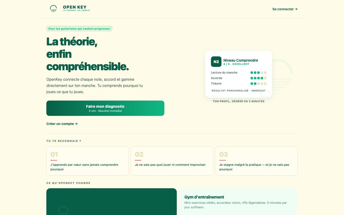 Capture d'écran du site OpenKey